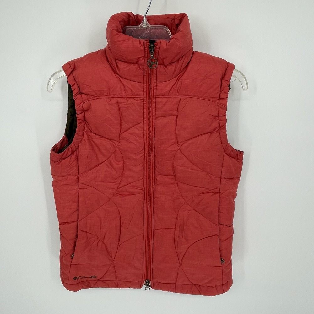 Columbia Women's Red Titanium Interchange Down Puffer Vest Size XS